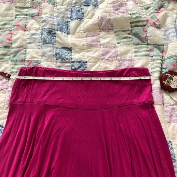 Three Dots Hot Pink Flowy Skater Circle Skirt - Picture 5 of 8